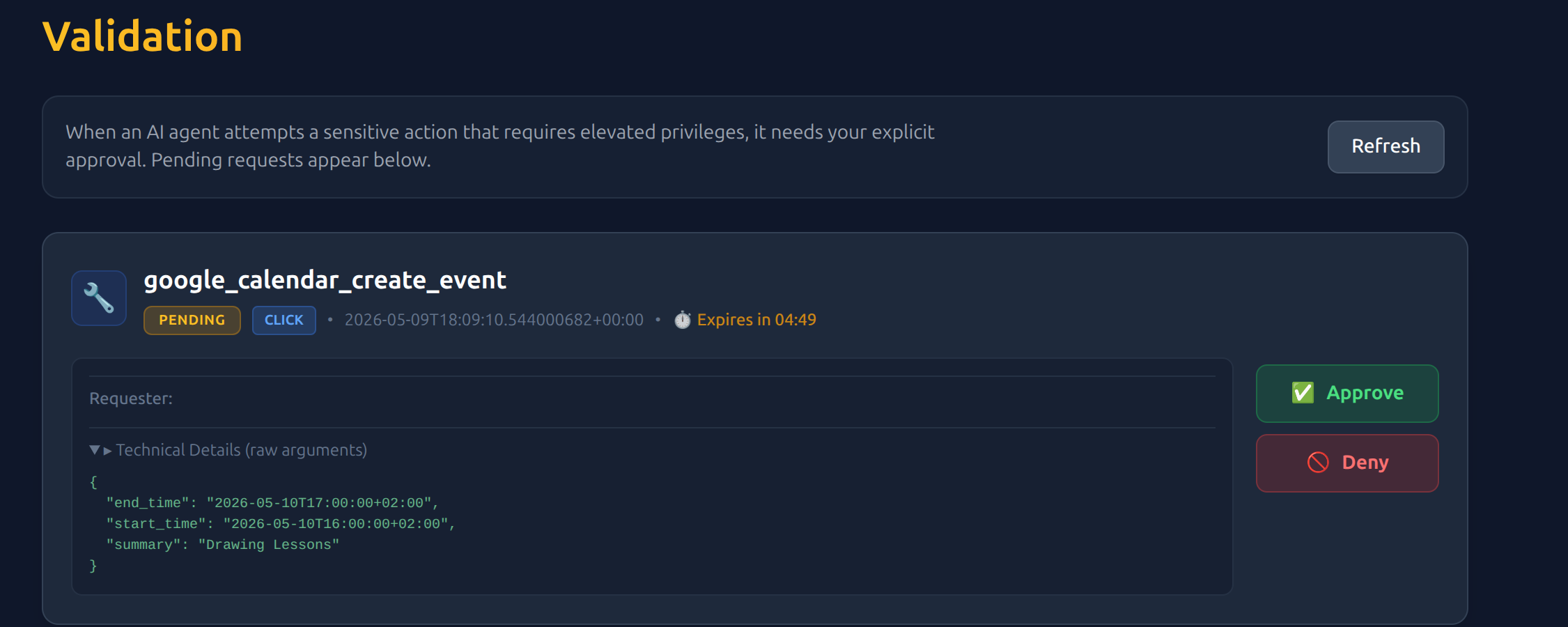 Trust Gateway Interactive Approval Prompt